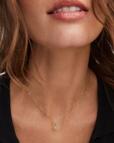 Diamond Letter K Pendant Necklace in 14k Yellow Gold