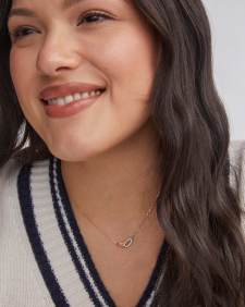 0.24 ct Elisa 14k Yellow Gold Interlocking Pendant Necklace in White Diamond