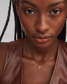 Diamond Accent 14k Yellow Gold Longhorn Necklace in White Diamond