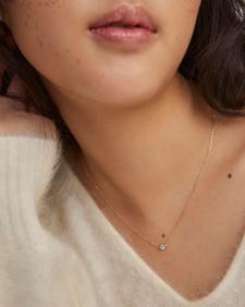 Marisa 14k Yellow Gold Oval Solitaire Pendant Necklace in Swiss Blue Topaz