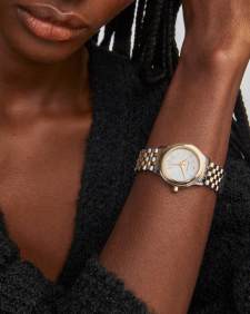 Alex Two Tone Stainless Steel 28mm Watch in Ivory Mother-of-Pearl