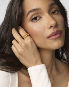 Cailin Gold Crystal Band Ring in Golden Yellow Crystal