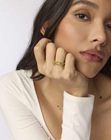 Cailin Gold Crystal Band Ring in Light Green Crystal