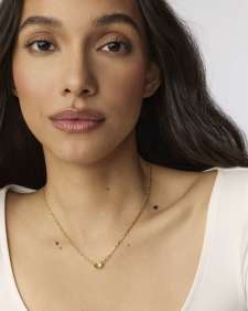 Cailin Gold Pendant Necklace in Light Green Crystal
