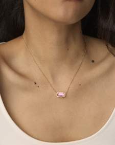 Elisa Gold Pendant Necklace in Azalea Illusion