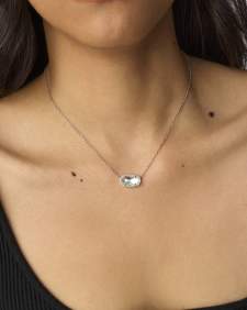 Elisa Silver Pendant Necklace in Dichroic Glass