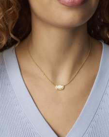 Elisa Gold Pendant Necklace in Ivory Mother-of-Pearl