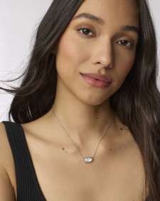 Elisa Silver Pendant Necklace in Ivory Mother-of-Pearl