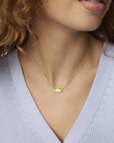 Elisa Gold Pendant Necklace in Peridot Illusion