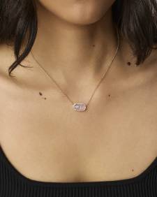 Elisa Gold Pendant Necklace in Amethyst