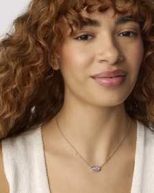 Elisa Silver Pendant Necklace in Amethyst