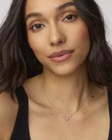Mini Elisa Silver Satellite Short Pendant Necklace in Ivory Mother-of-Pearl