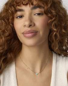 Mini Elisa Gold Satellite Short Pendant Necklace in Turquoise Magnesite