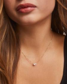 0.51 ct Lab Grown White Diamond Toi et Moi Small Pendant Necklace in 14k Yellow Gold