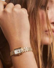 Adela Gold Tone Stainless Steel Watch in Ivory Mother-of-Pearl