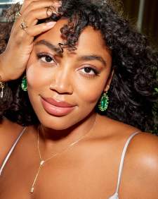 Elle Gold Crystal Frame Drop Earrings in Kelly Green Illusion