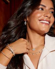 Kinsley Gold Strand Necklace in White CZ