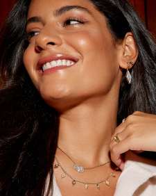 Kinsley Gold Strand Necklace in White CZ