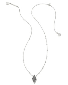 Kinsley Silver Short Pendant Necklace in Platinum Drusy