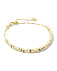 Gracie Gold Tennis Delicate Chain Bracelet in White CZ