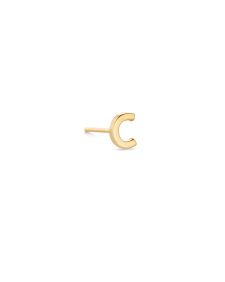 Letter C Single Stud Earring in 18k Gold Vermeil