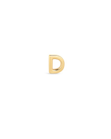 Letter D Single Stud Earring in 18k Gold Vermeil