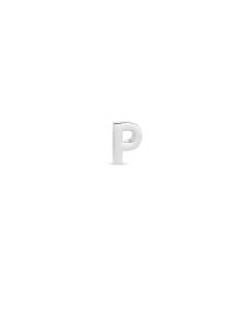 Letter P Single Stud Earring in Sterling Silver 