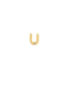 Letter U Single Stud Earring in 18k Gold Vermeil