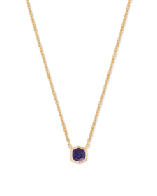 Davie 18k Gold Vermeil Pendant Necklace in Blue Iolite