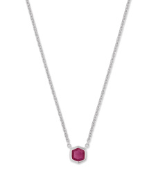 Davie Sterling Silver Pendant Necklace in Ruby