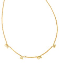 Mama Script Strand Necklace in Gold