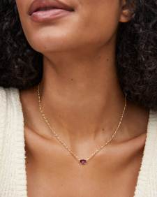 Cailin Gold Pendant Necklace in Purple Crystal
