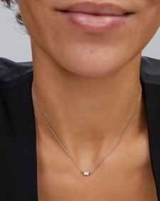 Juliette Silver Pendant Necklace in White CZ