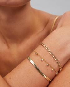 Kassie Set of 3 Chain Bracelets in Gold