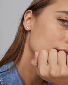 1 ct Lab Grown White Diamond Audrey Stud Earrings in 14k Yellow Gold