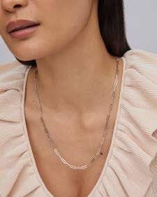 Courtney Paperclip Necklace in Silver