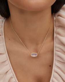Elisa Gold Pendant Necklace in Amethyst