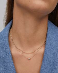 Emilie Gold Multi Strand Necklace in Iridescent Drusy