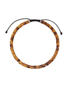 Grey Oxidized Sterling Silver Corded Bracelet in Brown Tiger's Eye