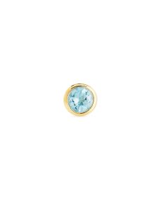 Iva 18k Yellow Gold Vermeil Single Stud Earring in Swiss Blue Topaz