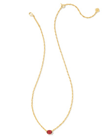 Cailin Gold Pendant Necklace in Burgundy Crystal