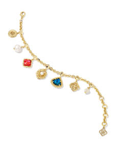Brielle Gold Charm Bracelet in Multi Mix