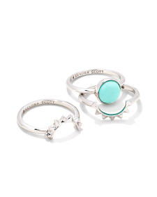 Sienna Silver Sun Ring Set in Light Blue Magnesite