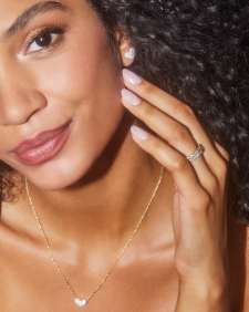 Ari Pave Crystal Heart Earrings