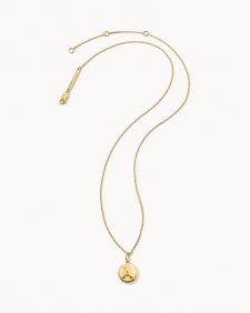 Letter A Coin Pendant Necklace in 18k Gold Vermeil