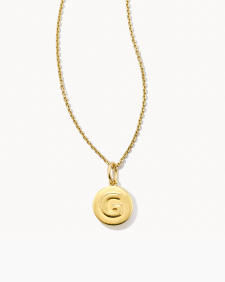 Letter G Coin Pendant Necklace in 18k Gold Vermeil
