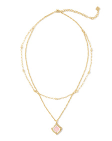 Kacey Gold Multi Strand Necklace in Dichroic Glass