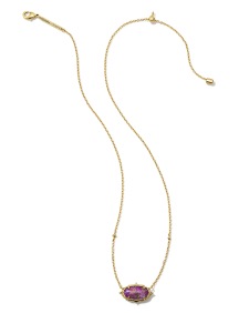 Baroque Vintage Gold Elisa Pendant Necklace in Bronze Veined Purple Turquoise Magnesite