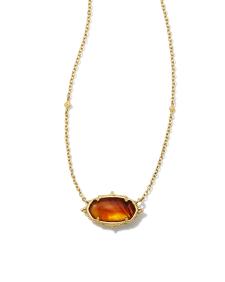 Baroque Vintage Gold Elisa Pendant Necklace in Marbled Amber Illusion