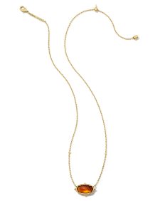 Baroque Vintage Gold Elisa Pendant Necklace in Marbled Amber Illusion